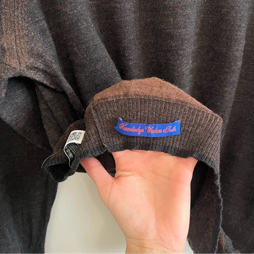 Robert Graham Men's Dark Brown 100% Wool Crewneck Sweater Business Work Classic